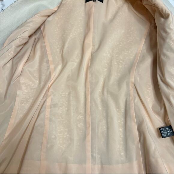 Lafayette 148 Tan and Cream tweed blazer single button Sz 10 - Picture 4 of 7
